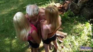 Teeny Blondes Fucking The Old Wood Cutter