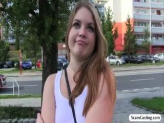 Russian Hot Chick Alessandra Gets Fucked By The Fake Agent In The Bushes