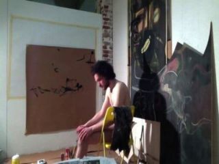 Action-painting Artist Draw With His Cock (arte Del Cazzo)
