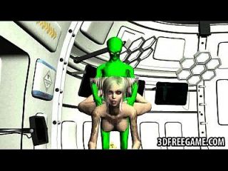 Busty 3d Blonde Babe Gets Fucked Hard By An Alien