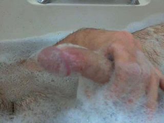 Mature Guy Cumming In The Bathtub