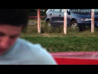 Public Gangbang Orgy With A Cute Teen