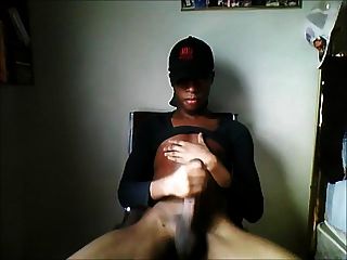 Pretty Black Femboy Momstercock Jerk And Cum