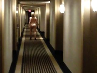 Curvy Wife Naked In Hotel Hallway