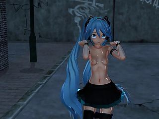 Mmd Blue Hair Babe Pierced Nipples Sex Toys Gv00117