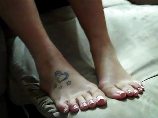 Young Latina Feet French Pedicure