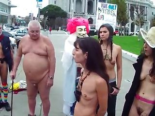 Hairy Women With Small Empty Saggy Tits Nude In Public