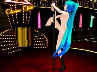 Hatsune Miku Naked Poledance