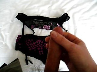 Cumming Over Suspender Belt And Panties