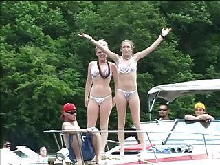 Sexy Bikini Babes Tease Guys During A Boat Ride