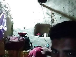 Indian couple playing on webcam